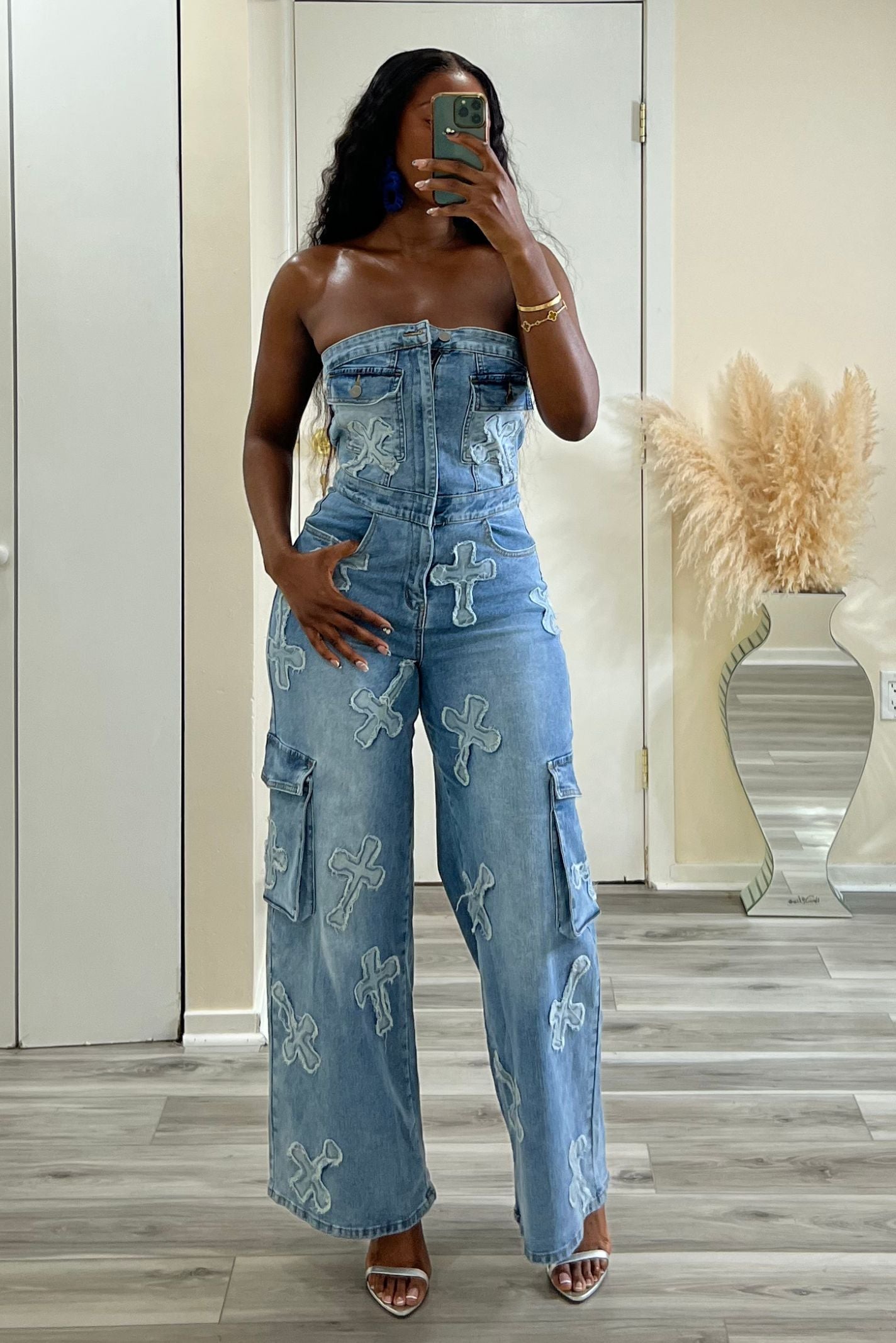 "CROSSING PATHS" DENIM JUMPSUIT