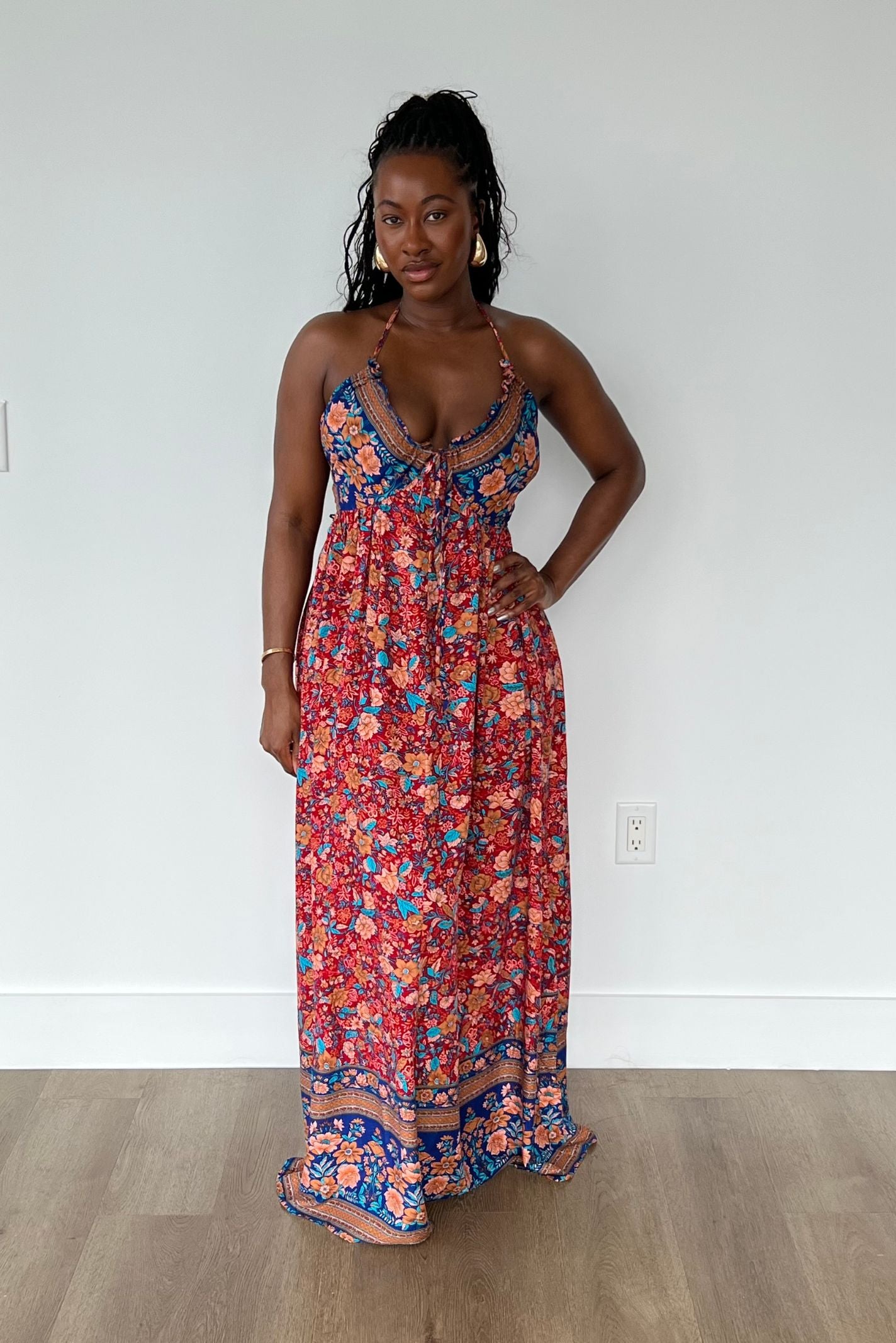 "DANCING DAHLIA" MAXI DRESS