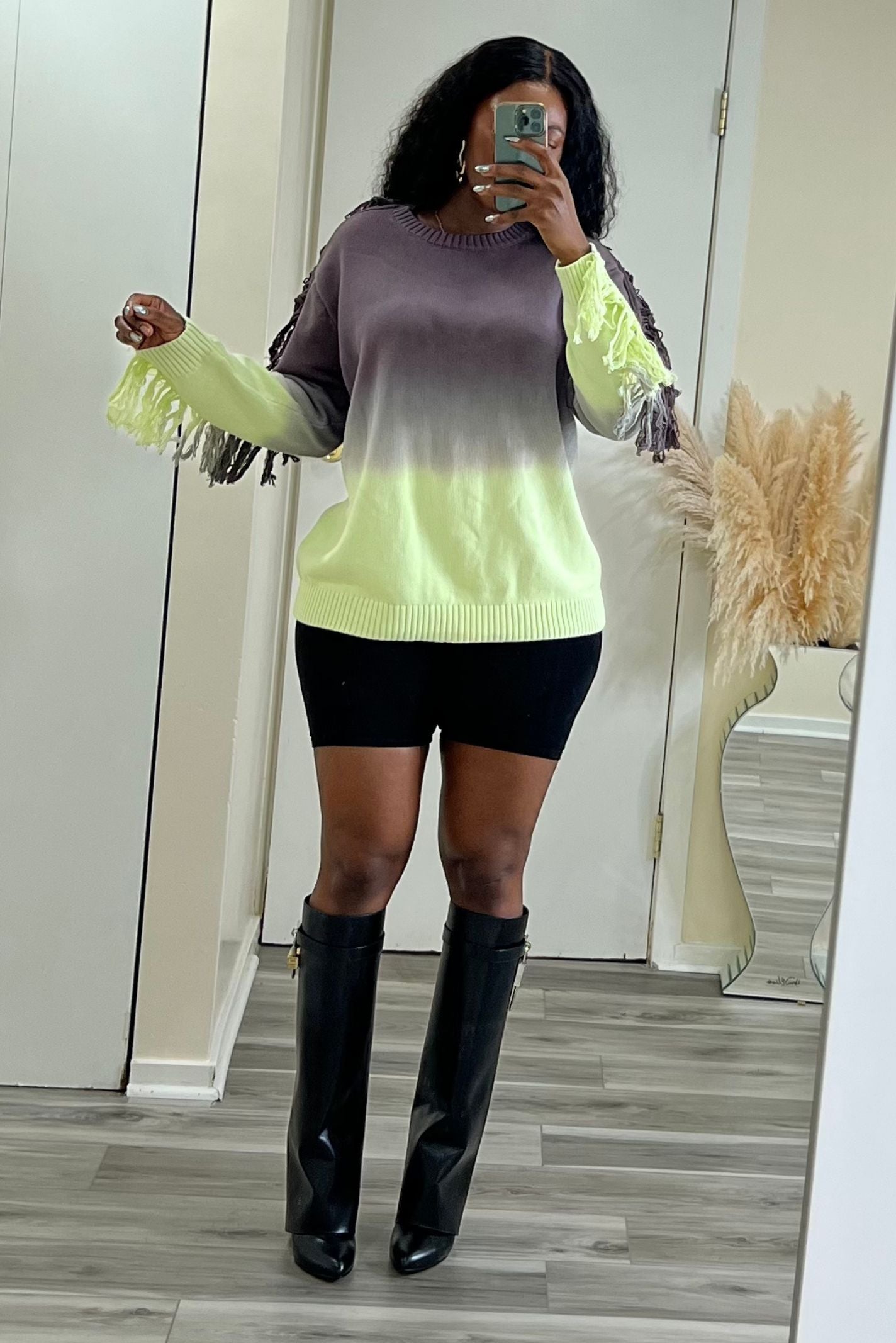 "WARM WINTERS" FRINGE SWEATER