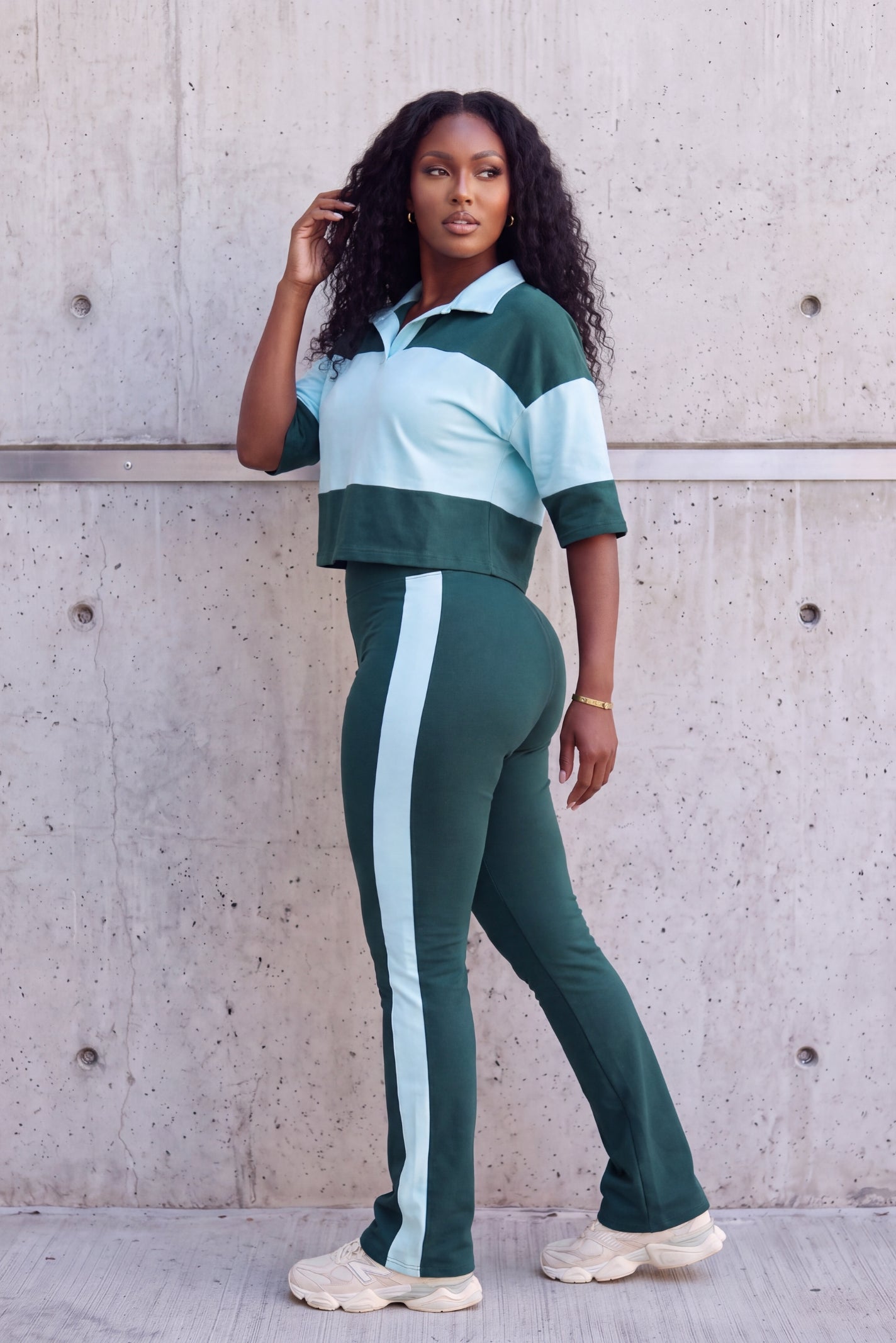 "VICTORY LAP" COLORBLOCK POLO SET