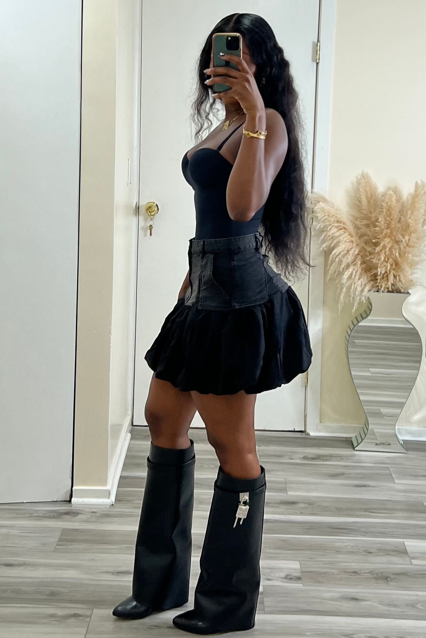 "DENIM BUBBLE" SKIRT