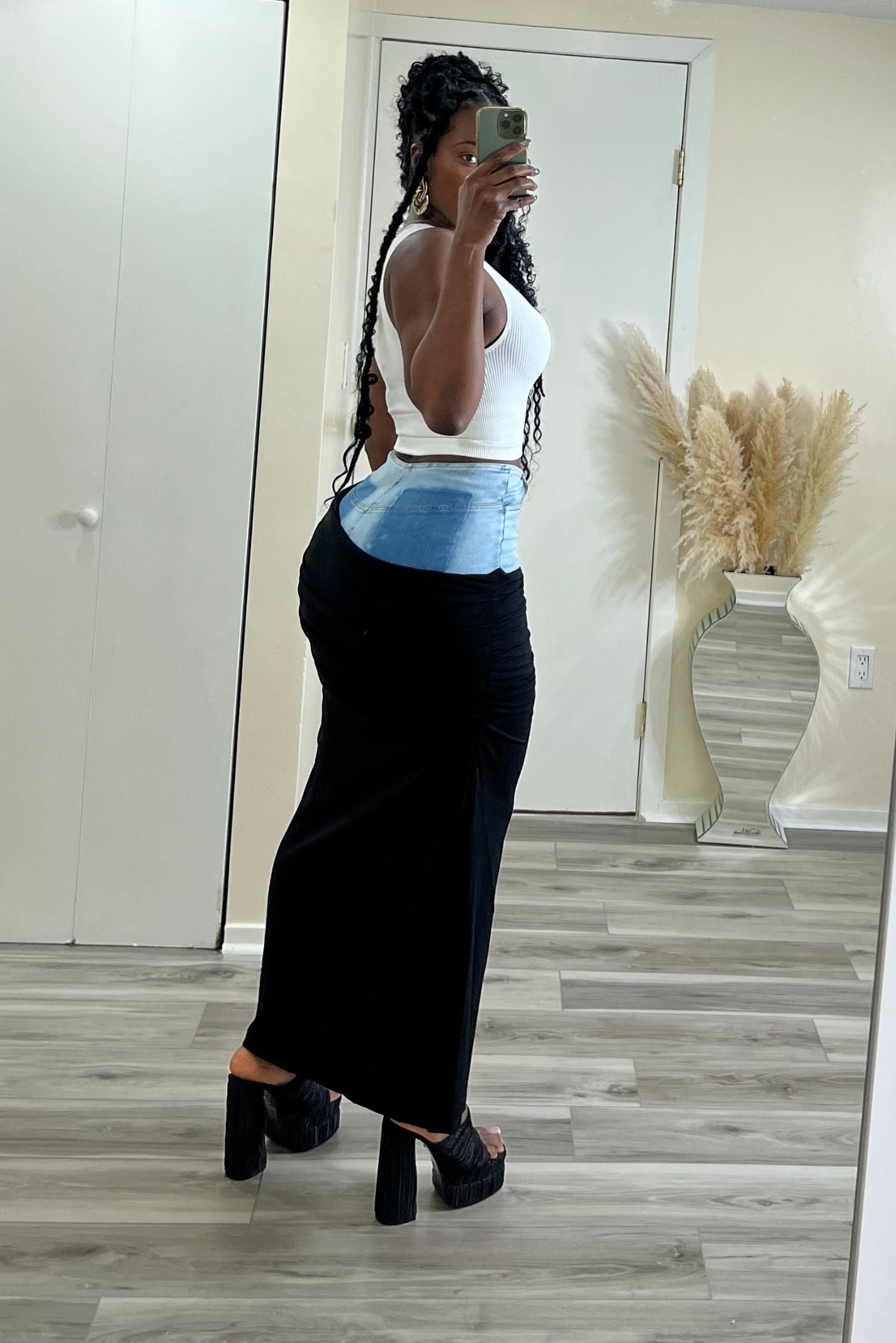 "CLOAK & DAGGER" MAXI SKIRT