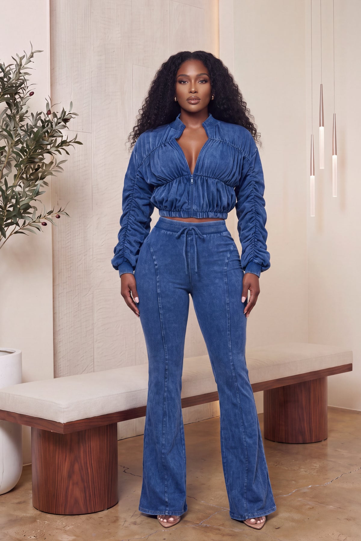 "EASY MONEY" SHIRRED PANTS SET