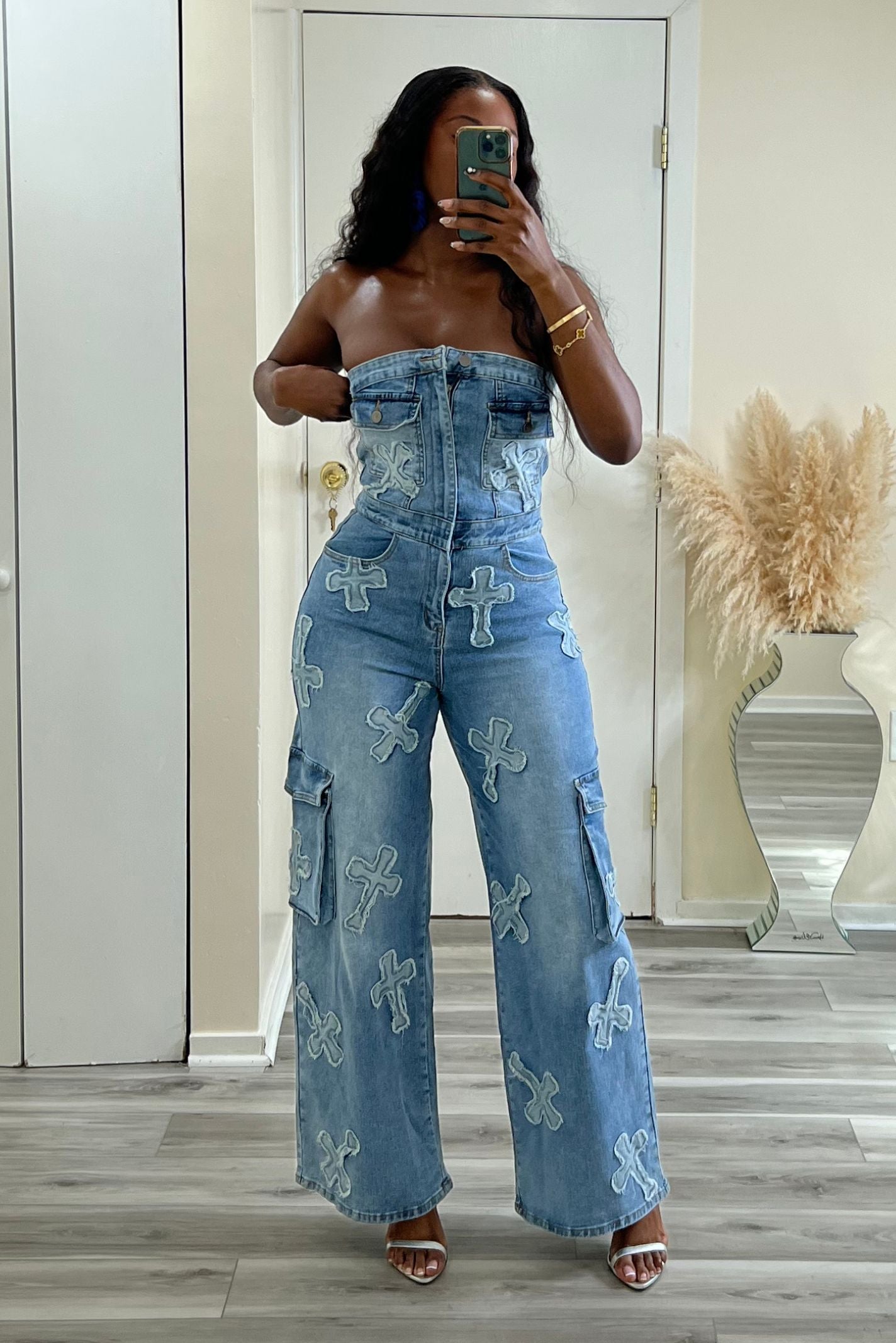 "CROSSING PATHS" DENIM JUMPSUIT
