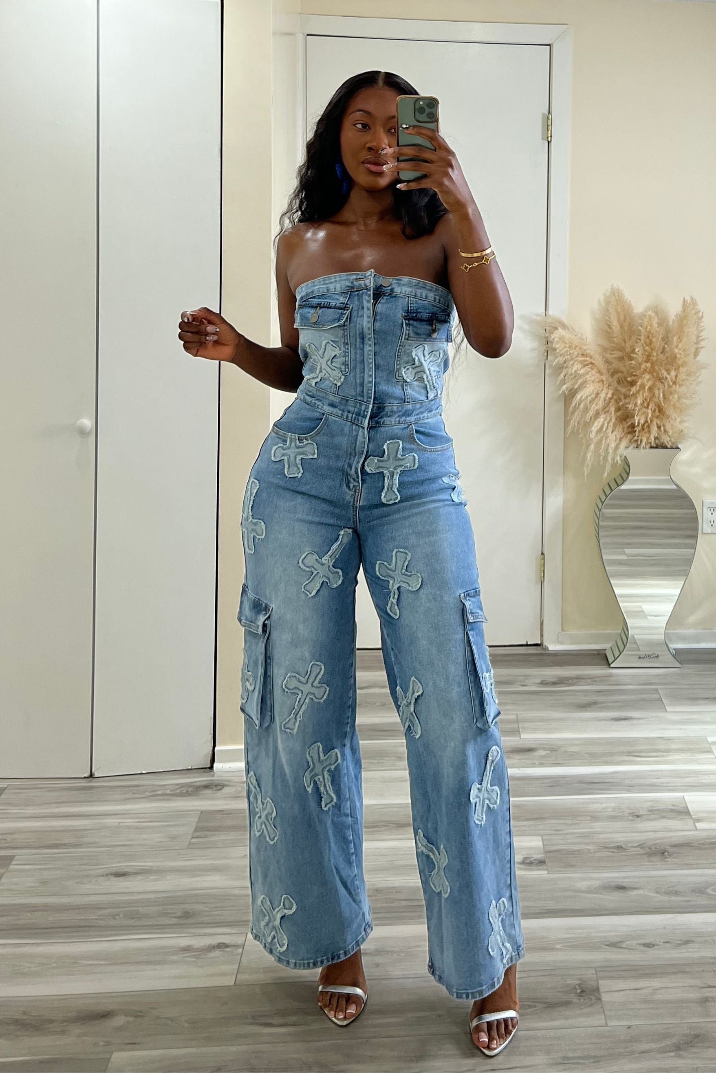 "CROSSING PATHS" DENIM JUMPSUIT