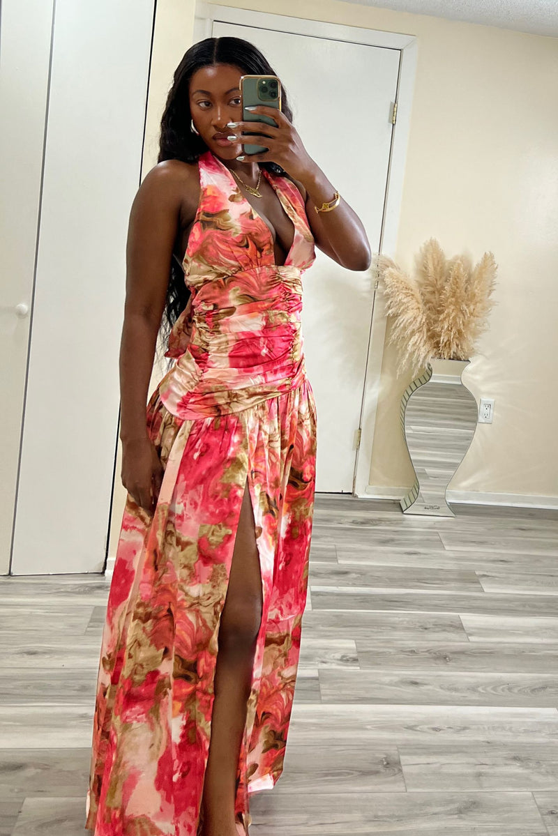 HEIRESS MAXI DRESS(PINK COMBO)