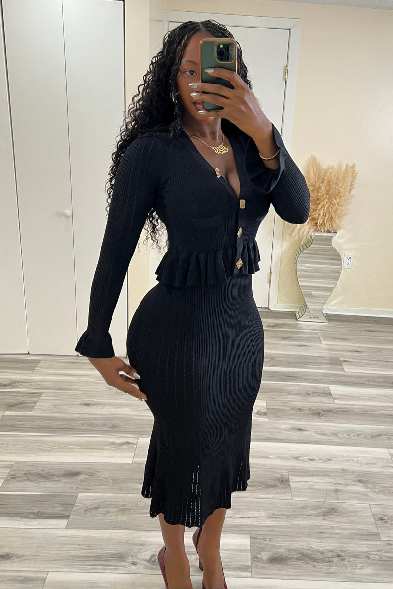 "LIVING LUXE" PEPLUM DRESS "LIVING LUXE" PEPLUM DRESS