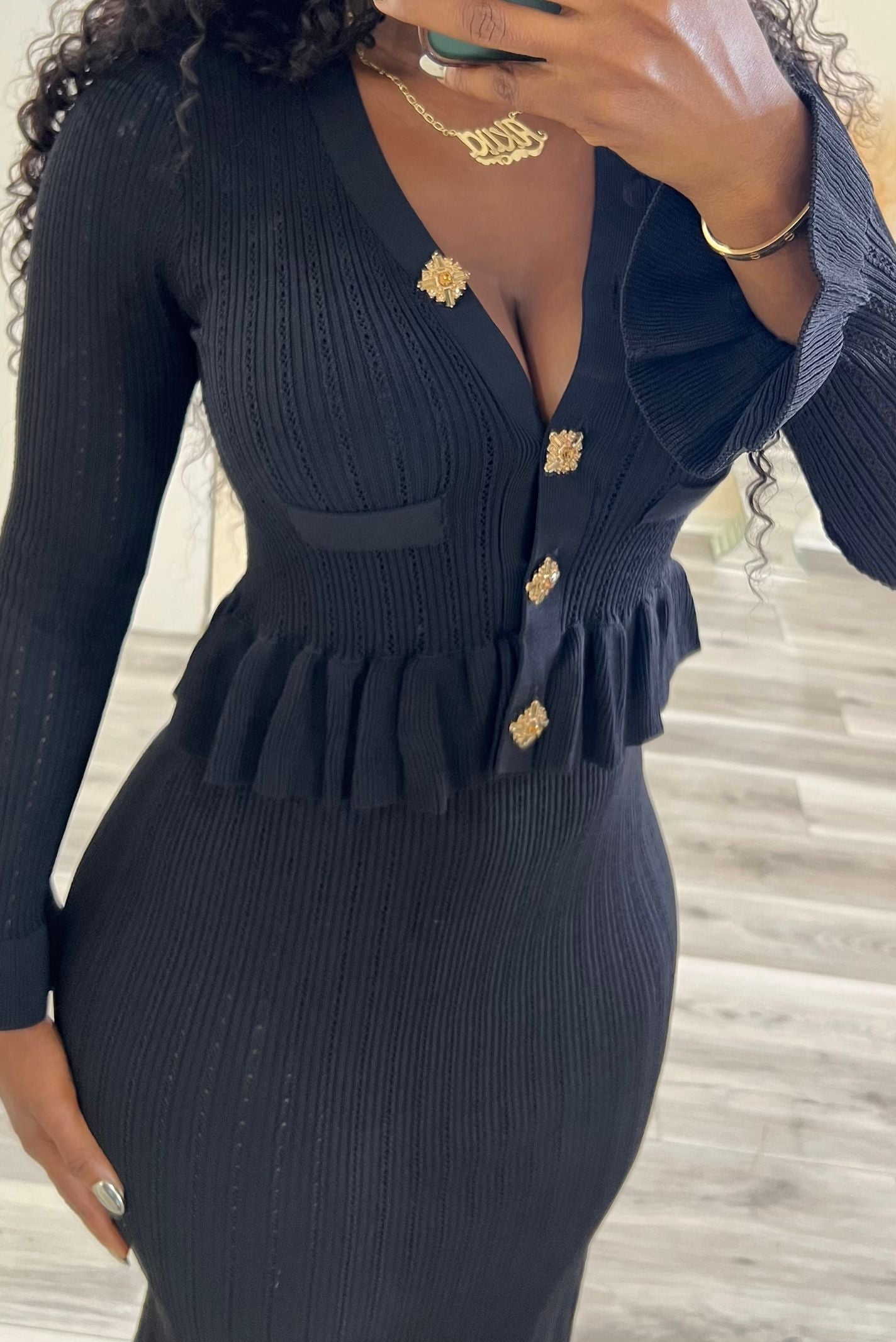 "LIVING LUXE" PEPLUM DRESS