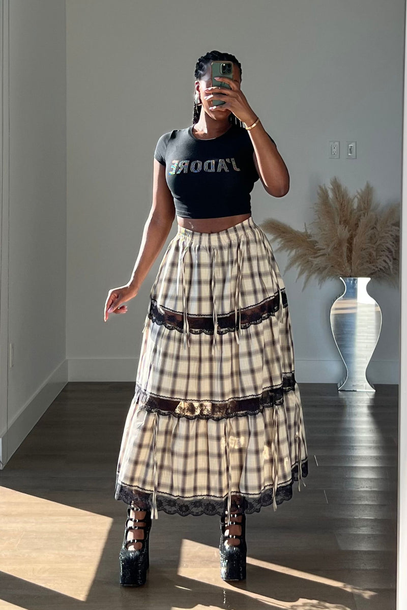 "PLAID INTENTIONS" SKIRT