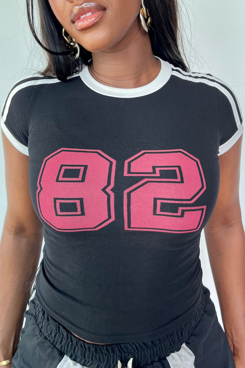 "82 PLAYS" TEE