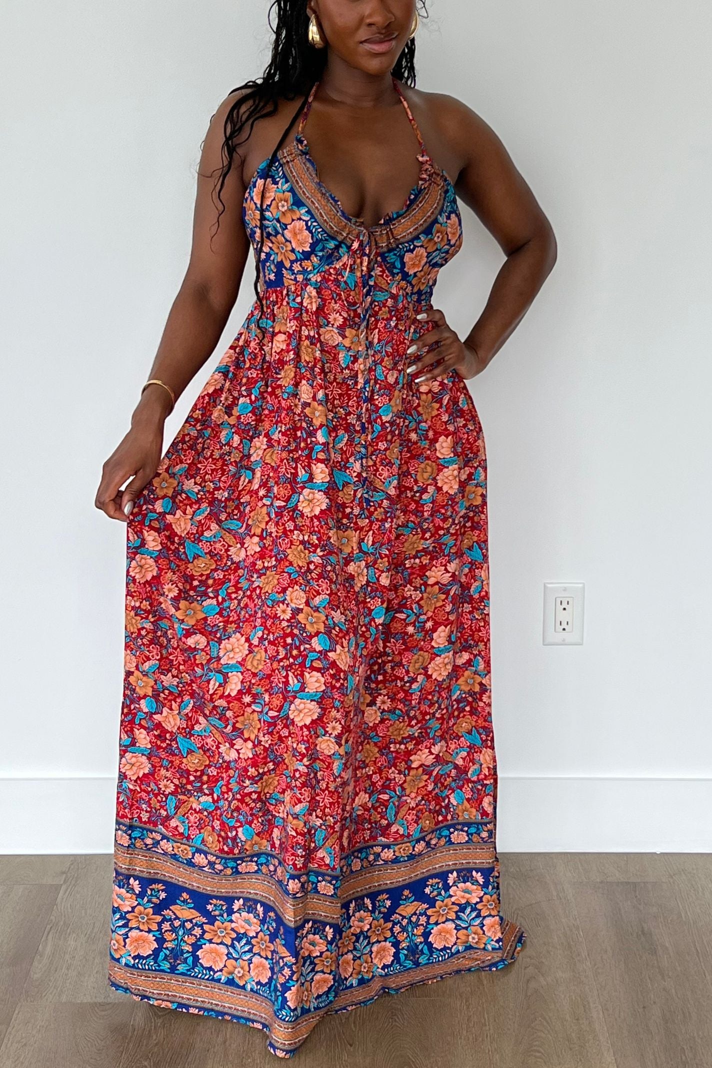 "DANCING DAHLIA" MAXI DRESS