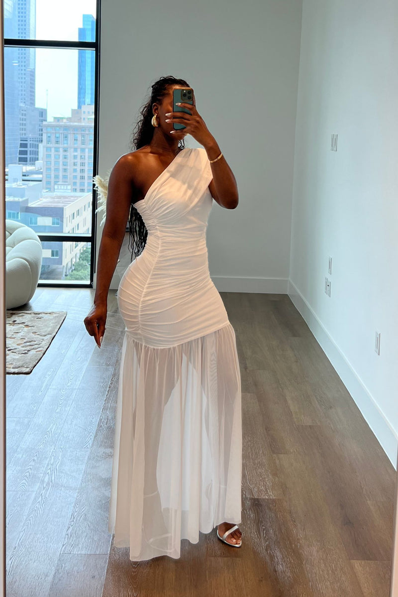 designer white maxi dresses IVORY FRAME MAXI DRESS | CULT MIA