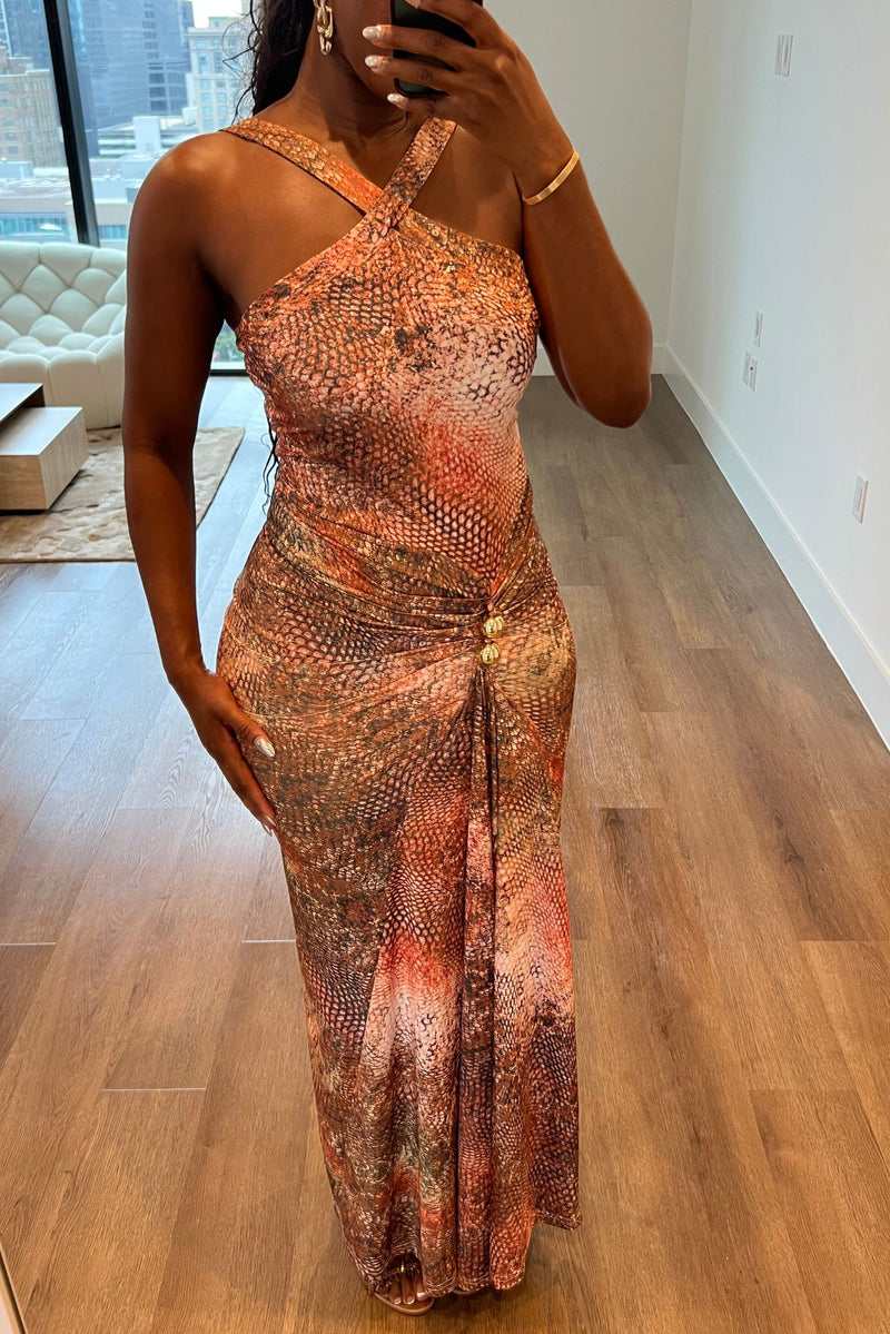 "EXOTIC COASTLINES" DRESS