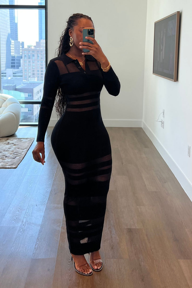 "MIDNIGHT INTERLUDE" KNIT DRESS