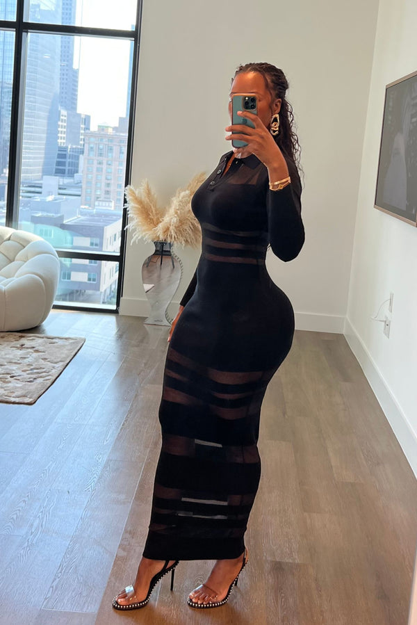 "MIDNIGHT INTERLUDE" KNIT DRESS