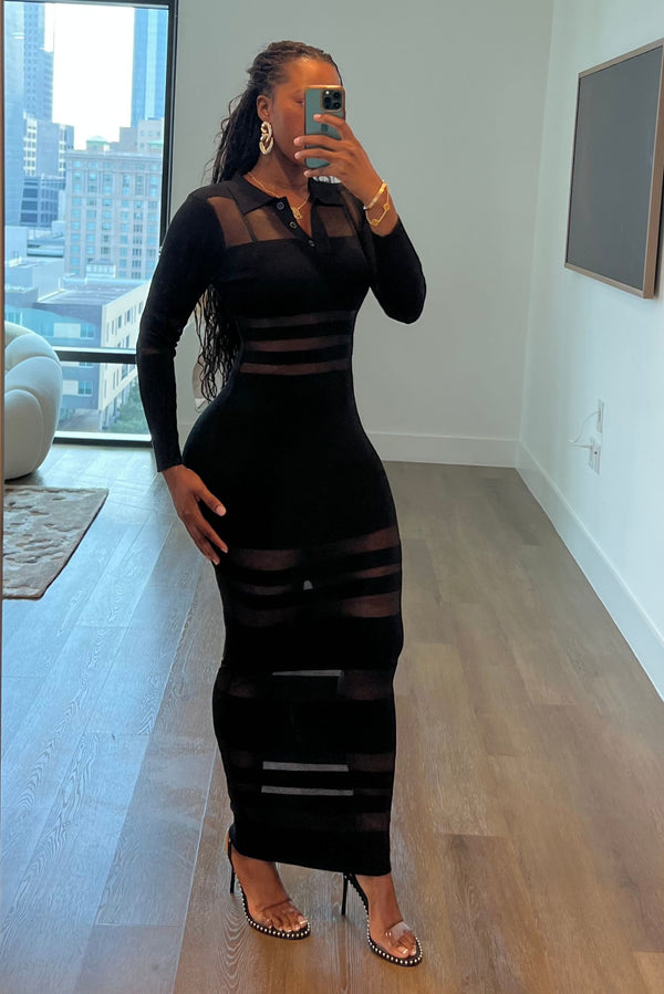 "MIDNIGHT INTERLUDE" KNIT DRESS
