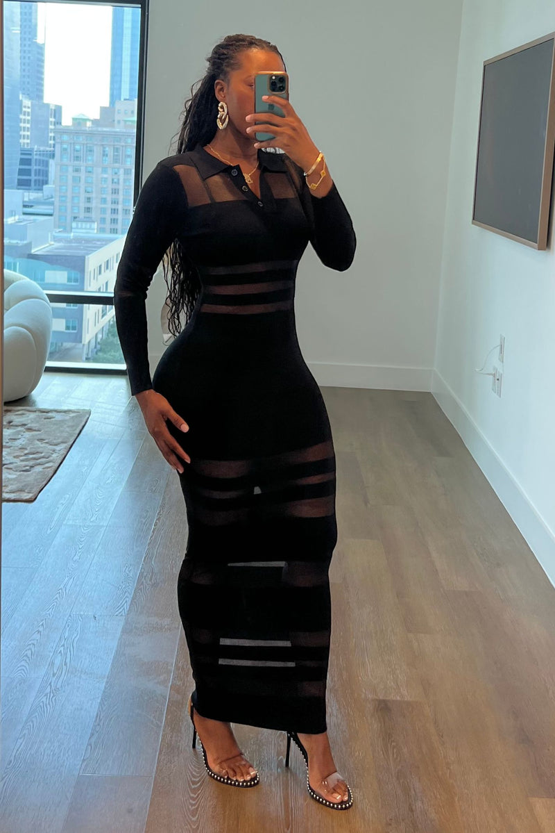 "MIDNIGHT INTERLUDE" KNIT DRESS