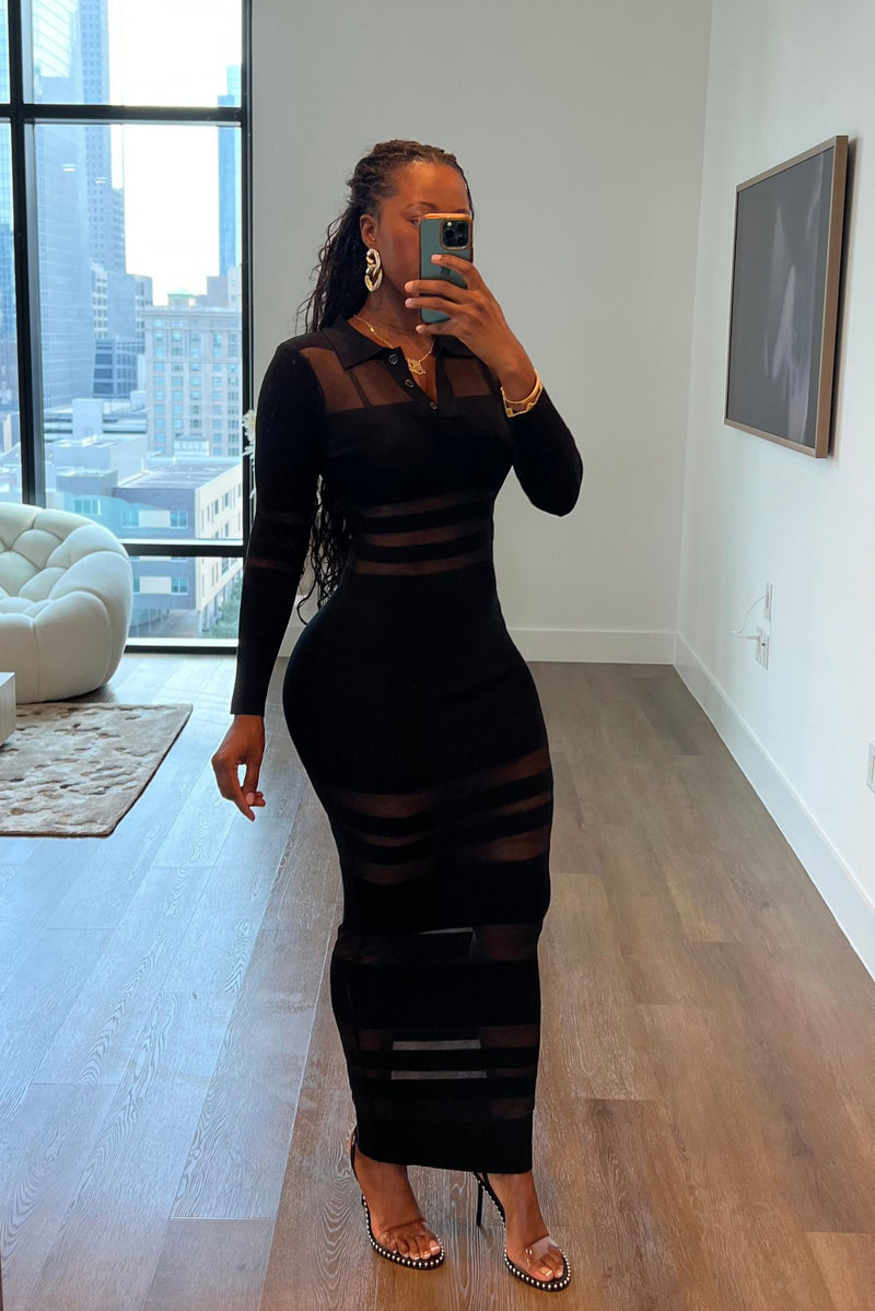 "MIDNIGHT INTERLUDE" KNIT DRESS