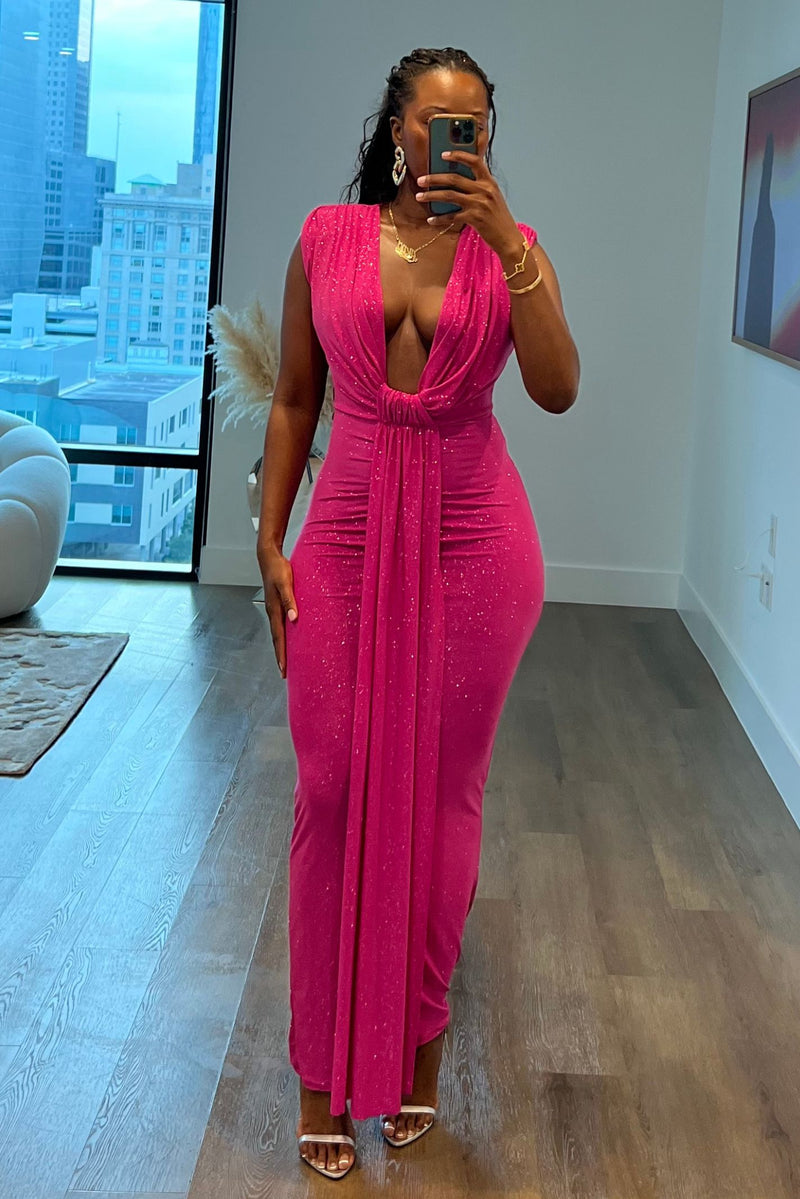 "INFINITE PLUNGE" MAXI DRESS