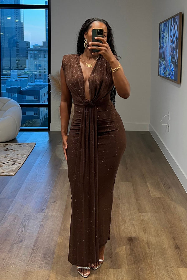 "INFINITE PLUNGE" MAXI DRESS
