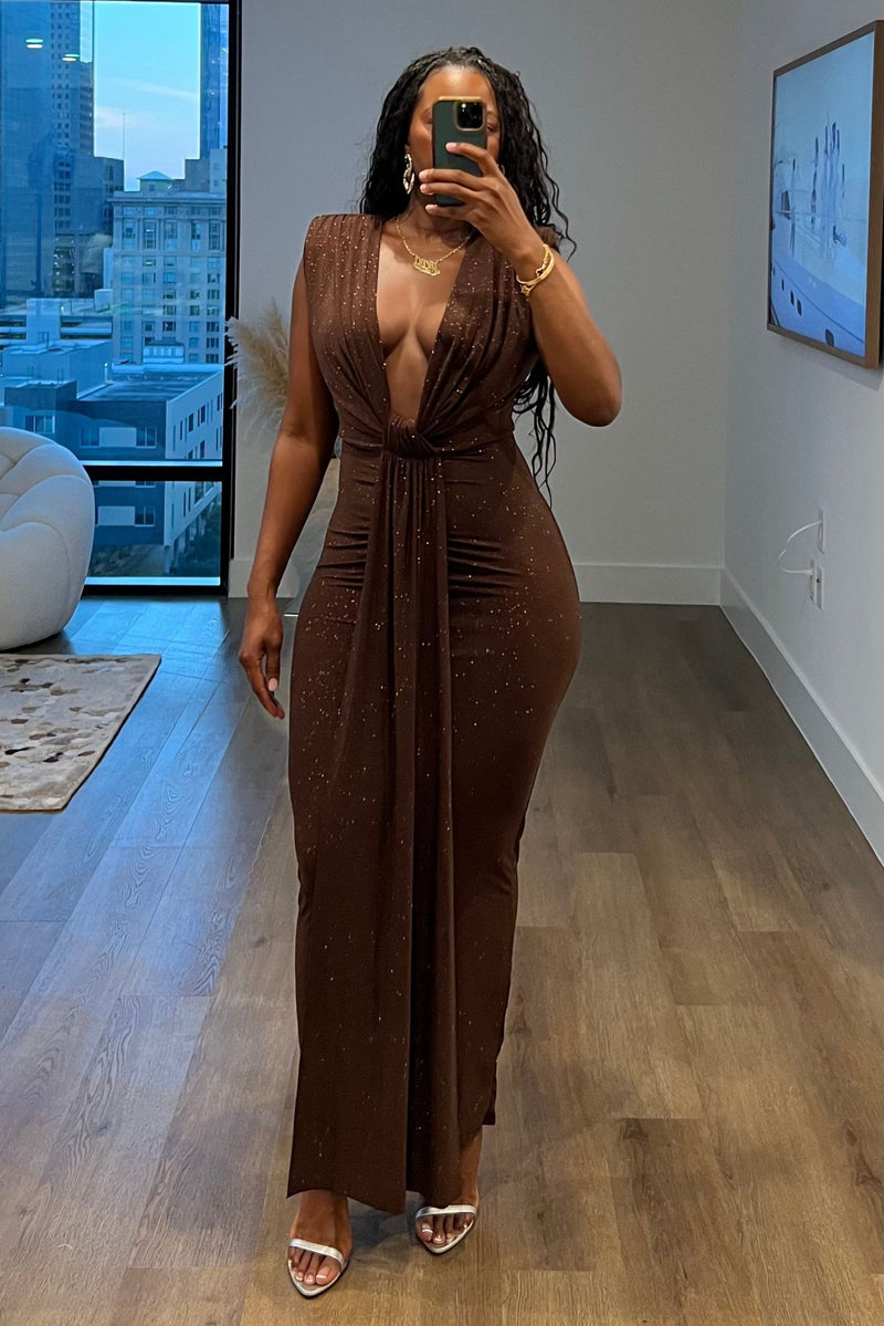 "INFINITE PLUNGE" MAXI DRESS