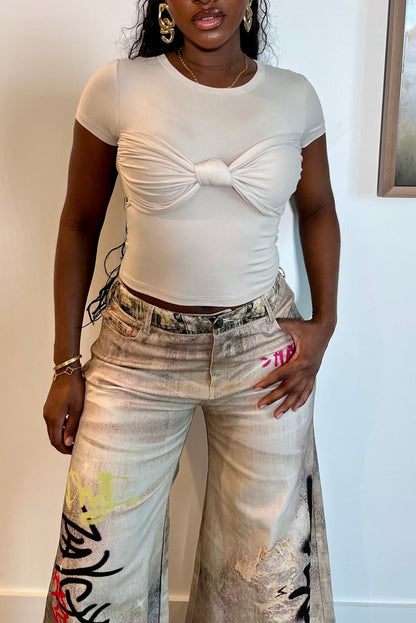"TWISTING TONGUES" TOP