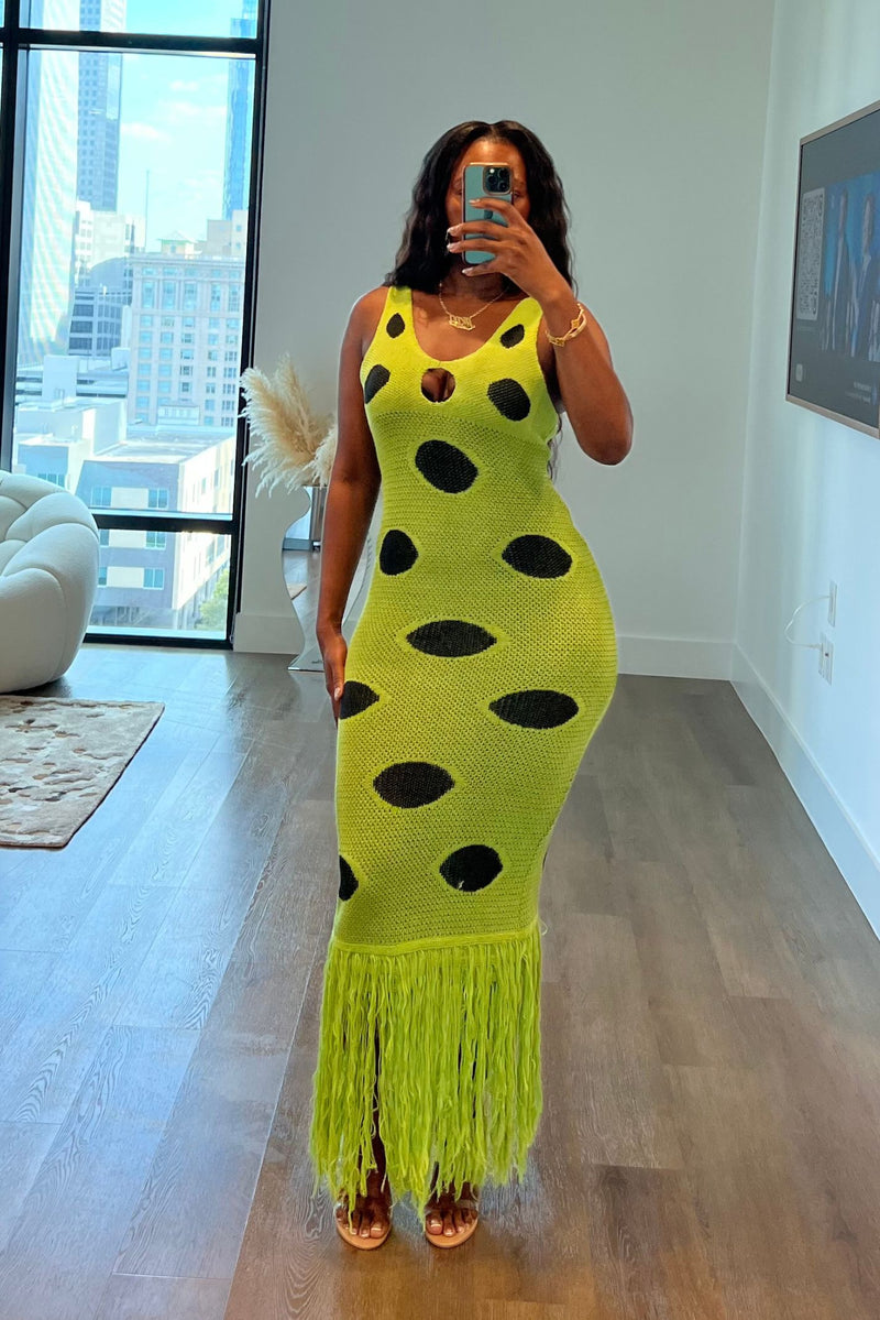 "DIME IN LIME" KNIT DRESS