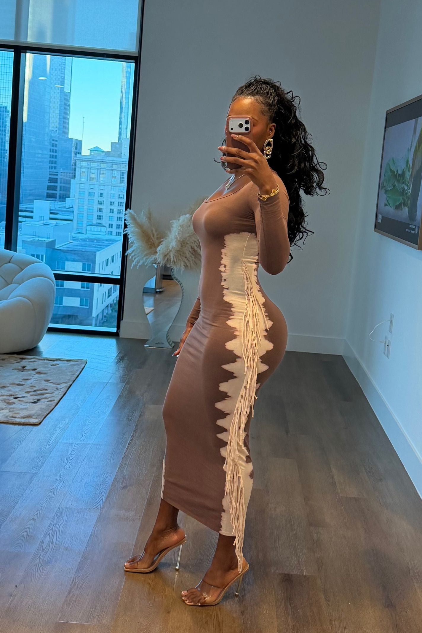 "DYE-RECTION" FRINGE DRESS