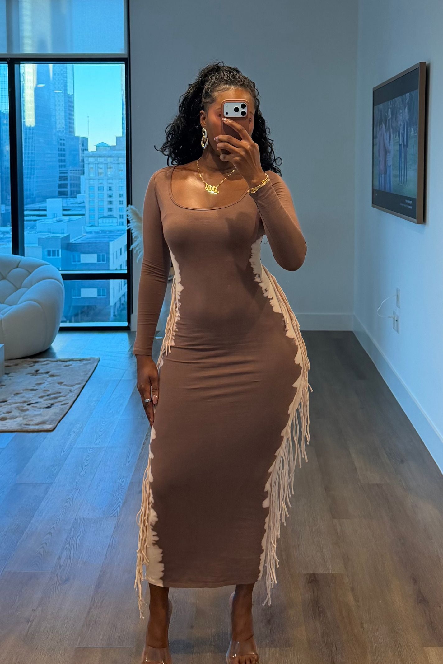 "DYE-RECTION" FRINGE DRESS