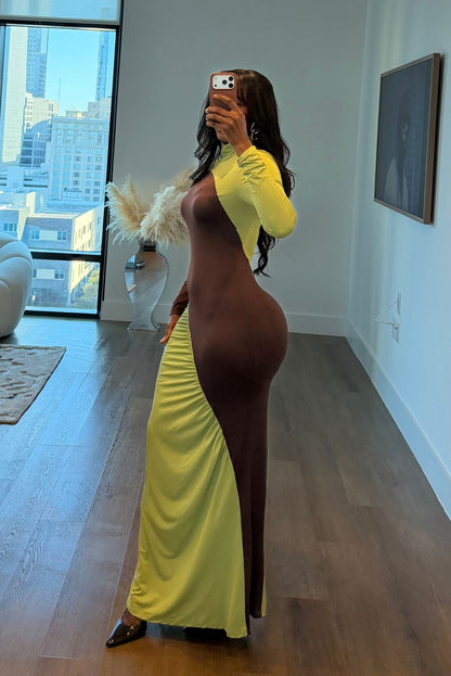 "BROWN SUGAR & LIME" MAXI DRESS