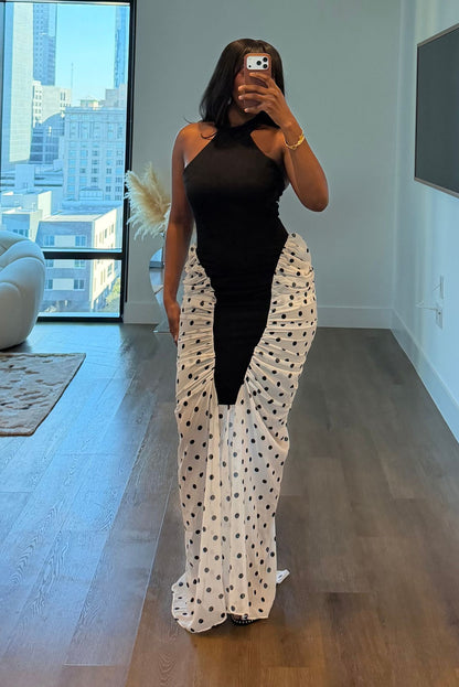 "PALAZZO POLKA" MAXI DRESS