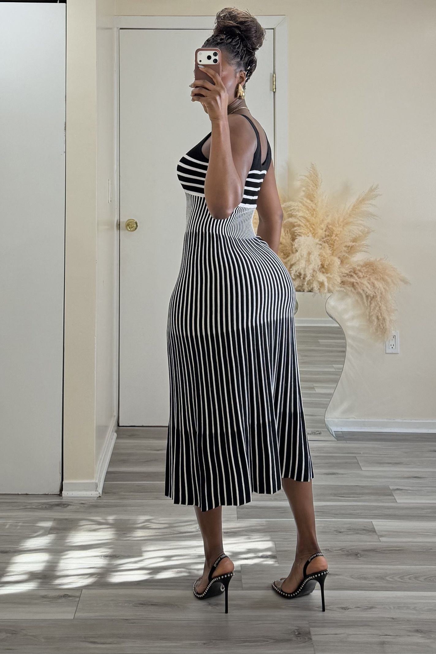 "CONTOUR STRIPE" MIDI DRESS