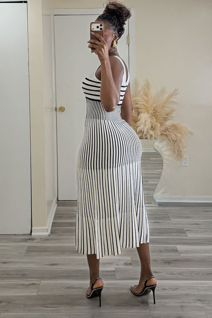 "CONTOUR STRIPE" MIDI DRESS