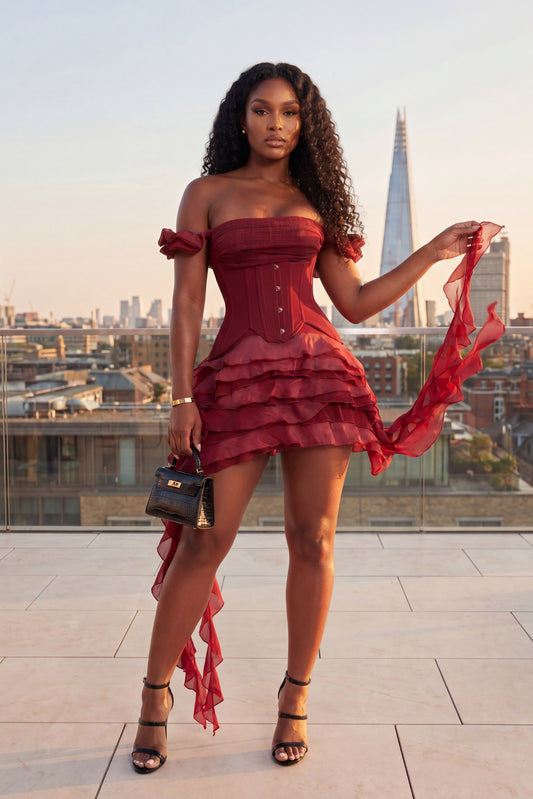 CLOUD NINE CORSET DRESS (RED)