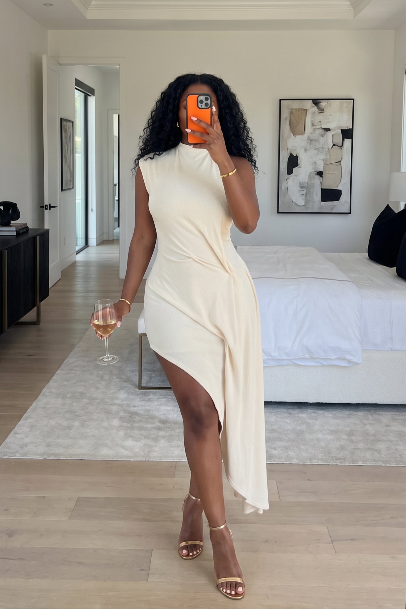 "CLEAN SLATE" DRAPED DRESS