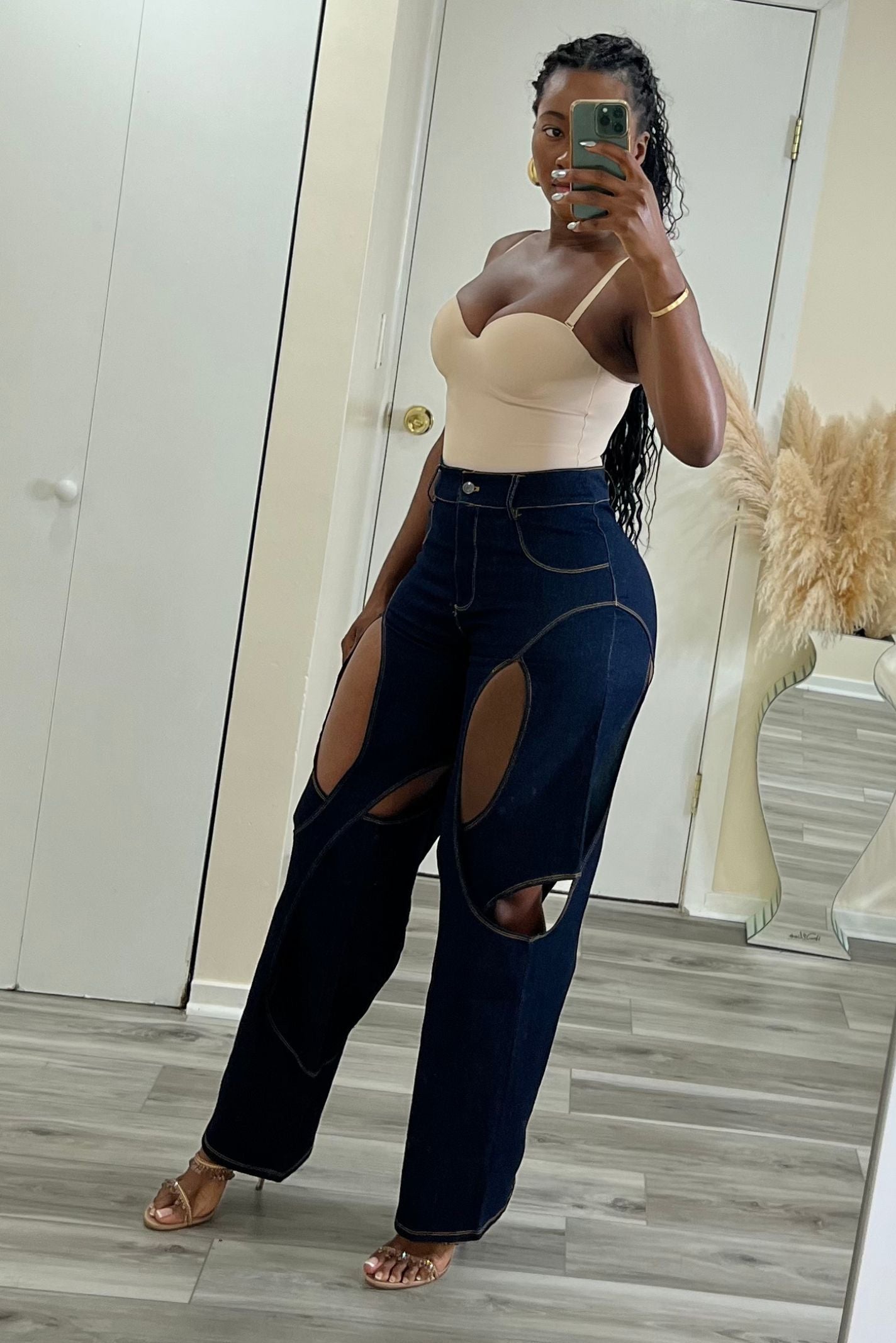 "CUT IT OUT" DENIM JEANS