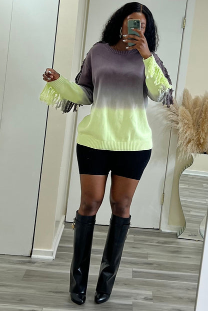 "WARM WINTERS" FRINGE SWEATER