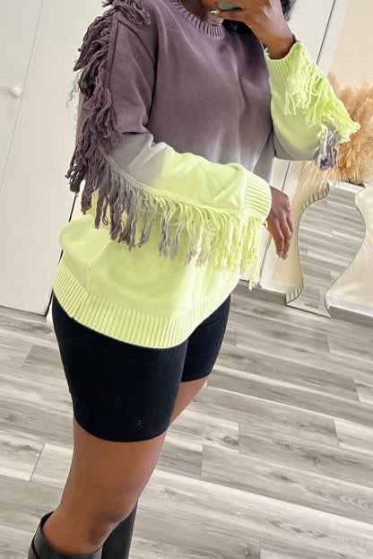 "WARM WINTERS" FRINGE SWEATER