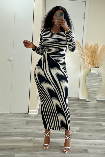 "ENTHRALLED" JACQUARD DRESS
