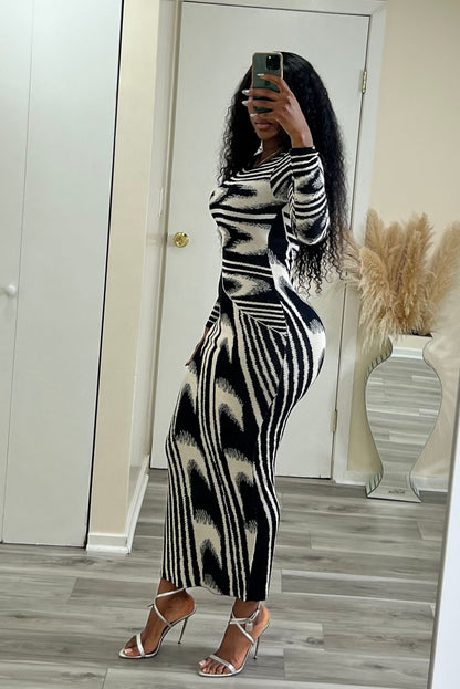"ENTHRALLED" JACQUARD DRESS