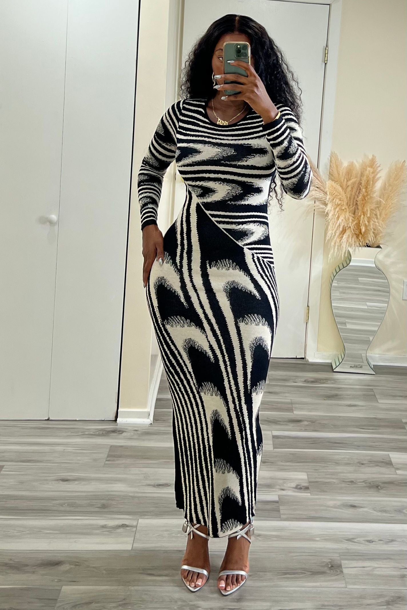 "ENTHRALLED" JACQUARD DRESS