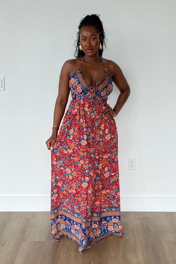 "DANCING DAHLIA" MAXI DRESS