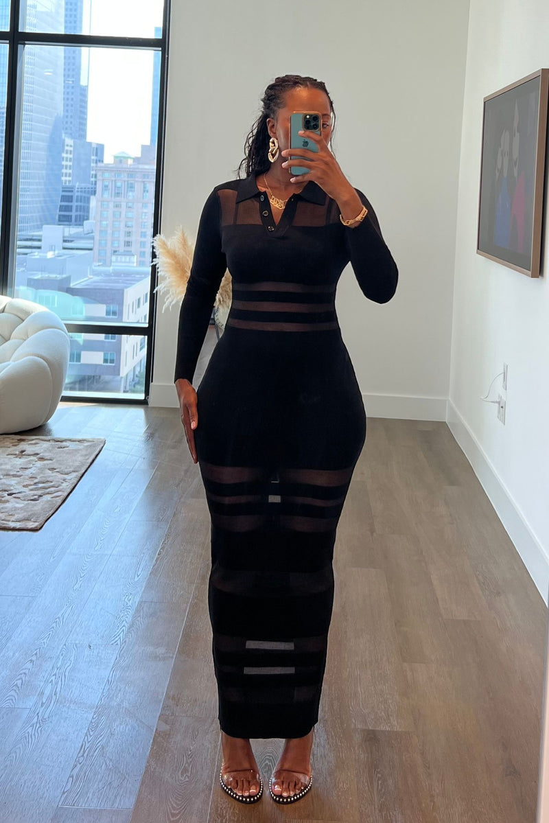 "MIDNIGHT INTERLUDE" KNIT DRESS