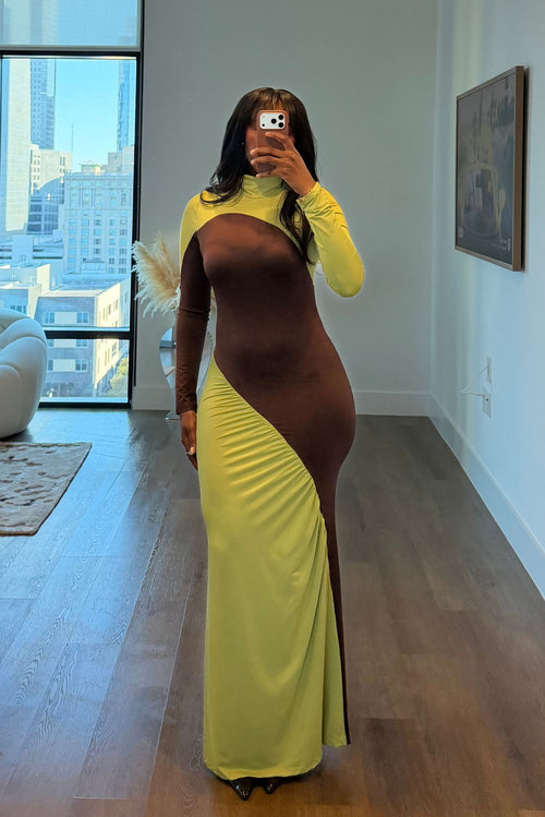 "BROWN SUGAR & LIME" MAXI DRESS