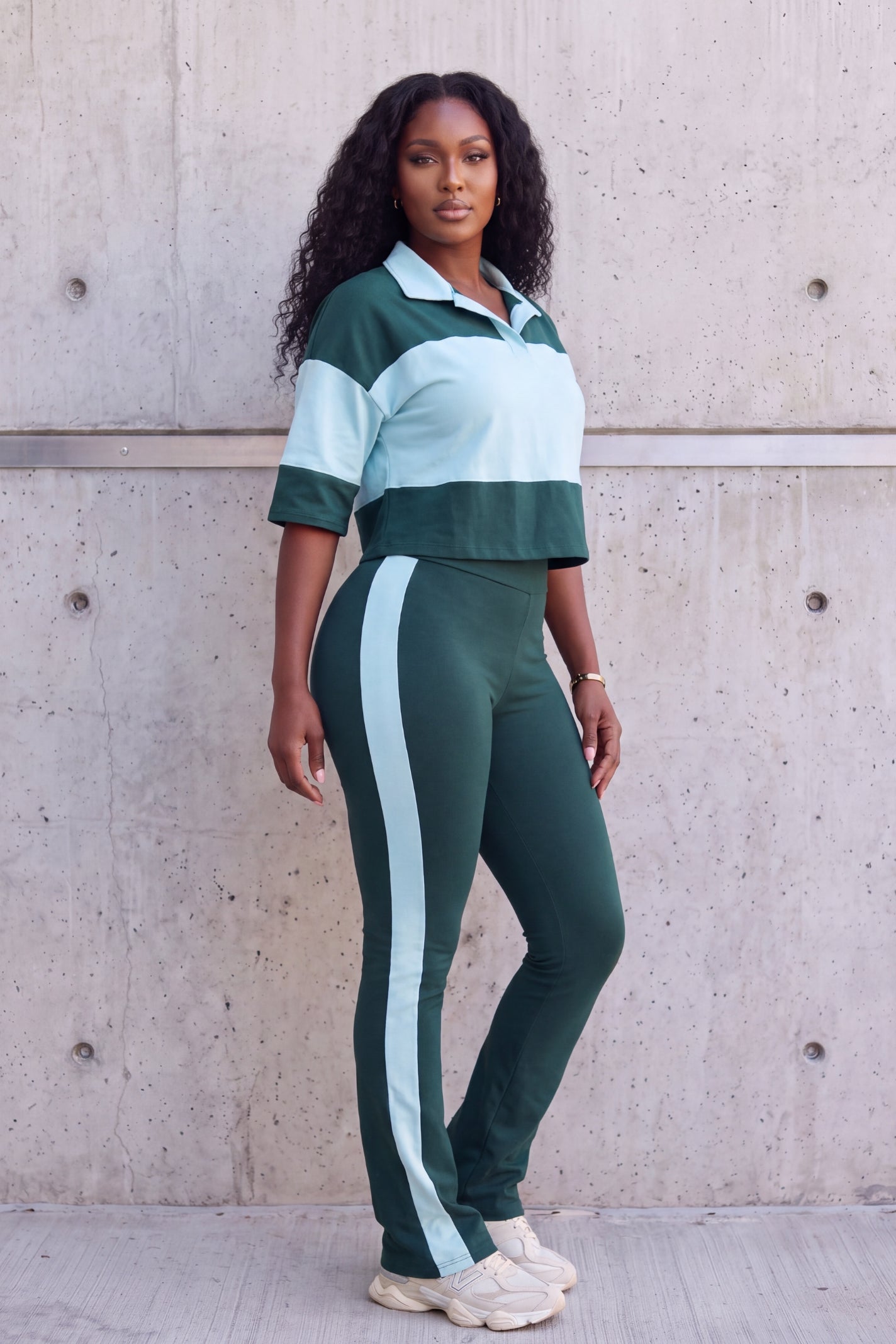 "VICTORY LAP" COLORBLOCK POLO SET