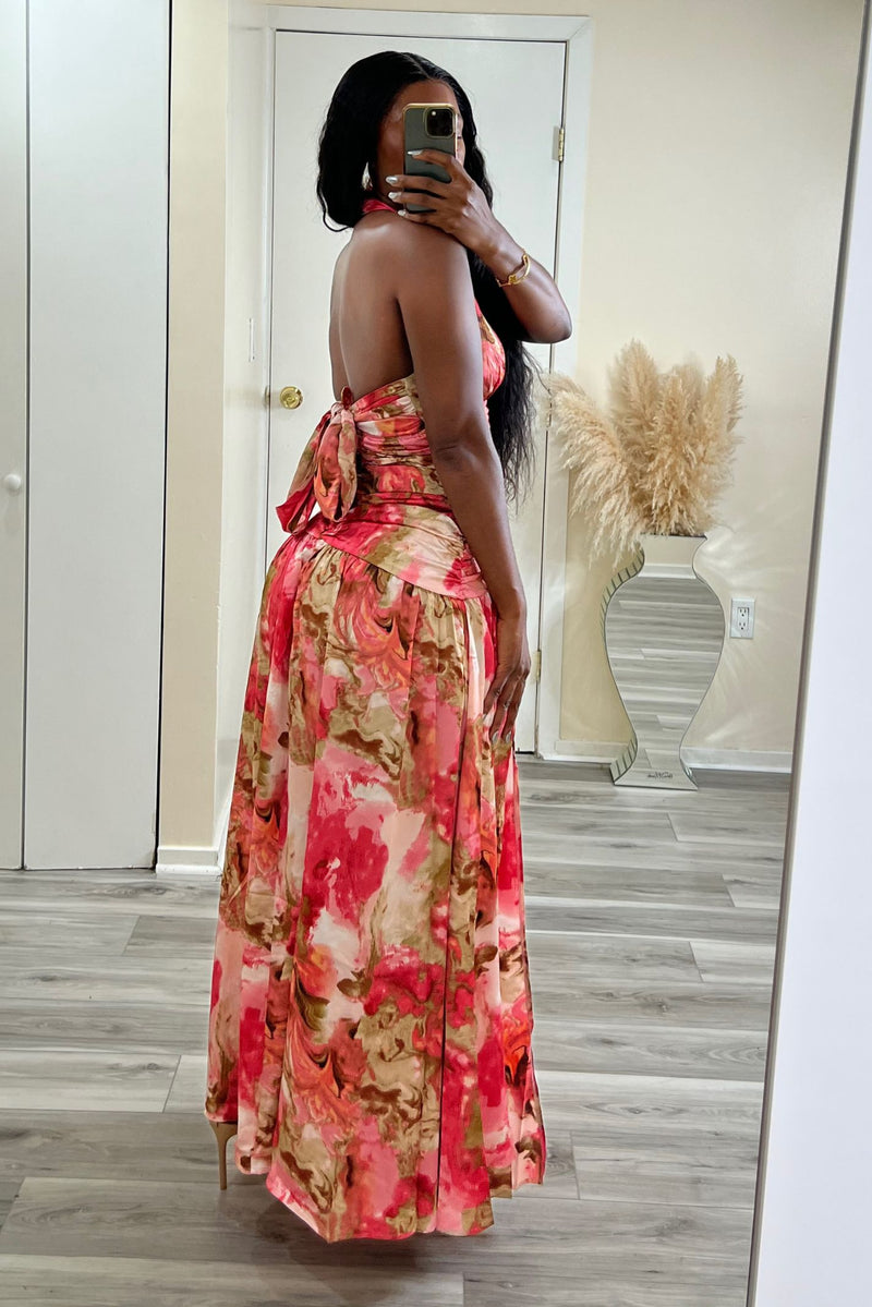 HEIRESS MAXI DRESS(PINK COMBO)