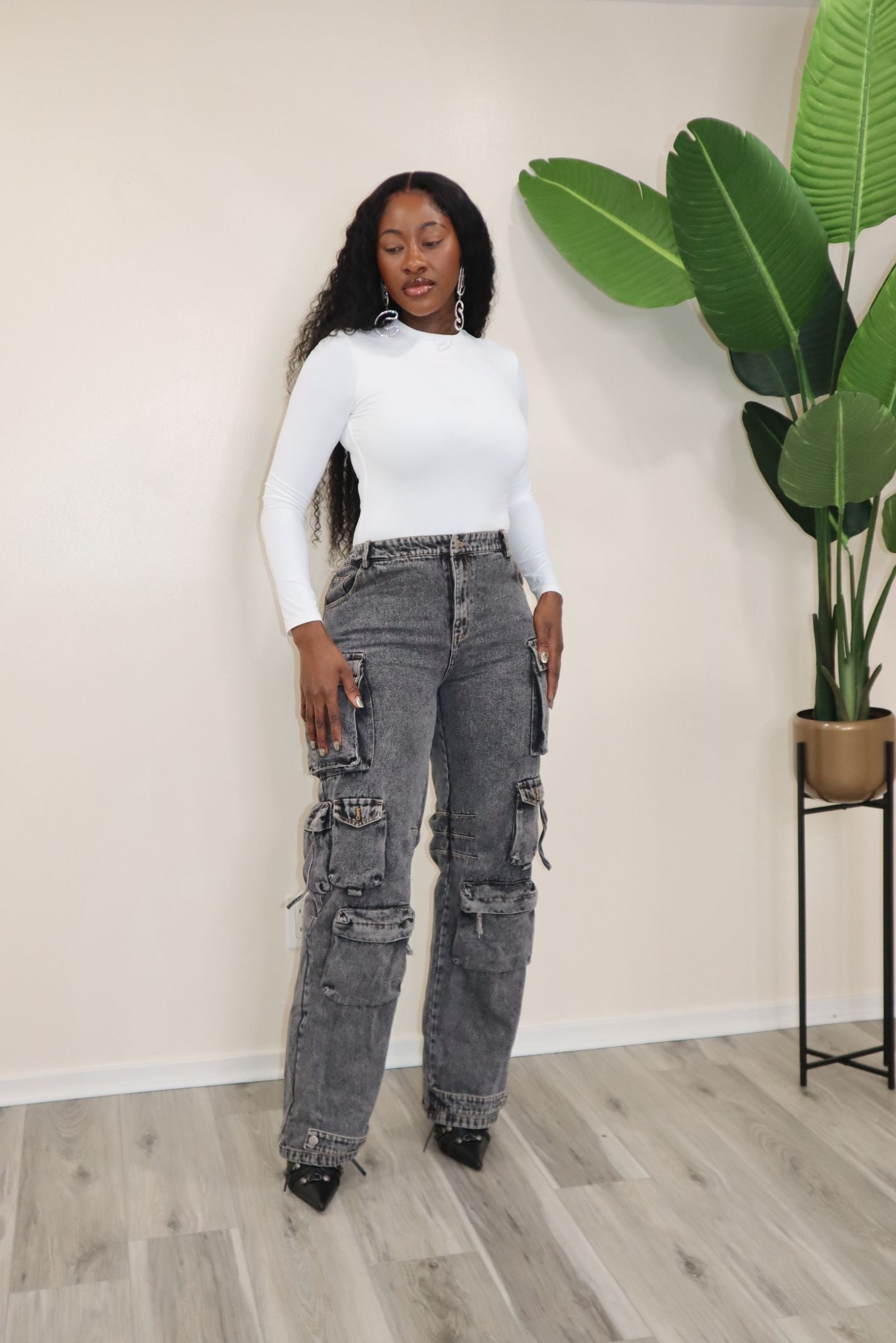 ''FANCY POCKETS'' CARGO JEANS