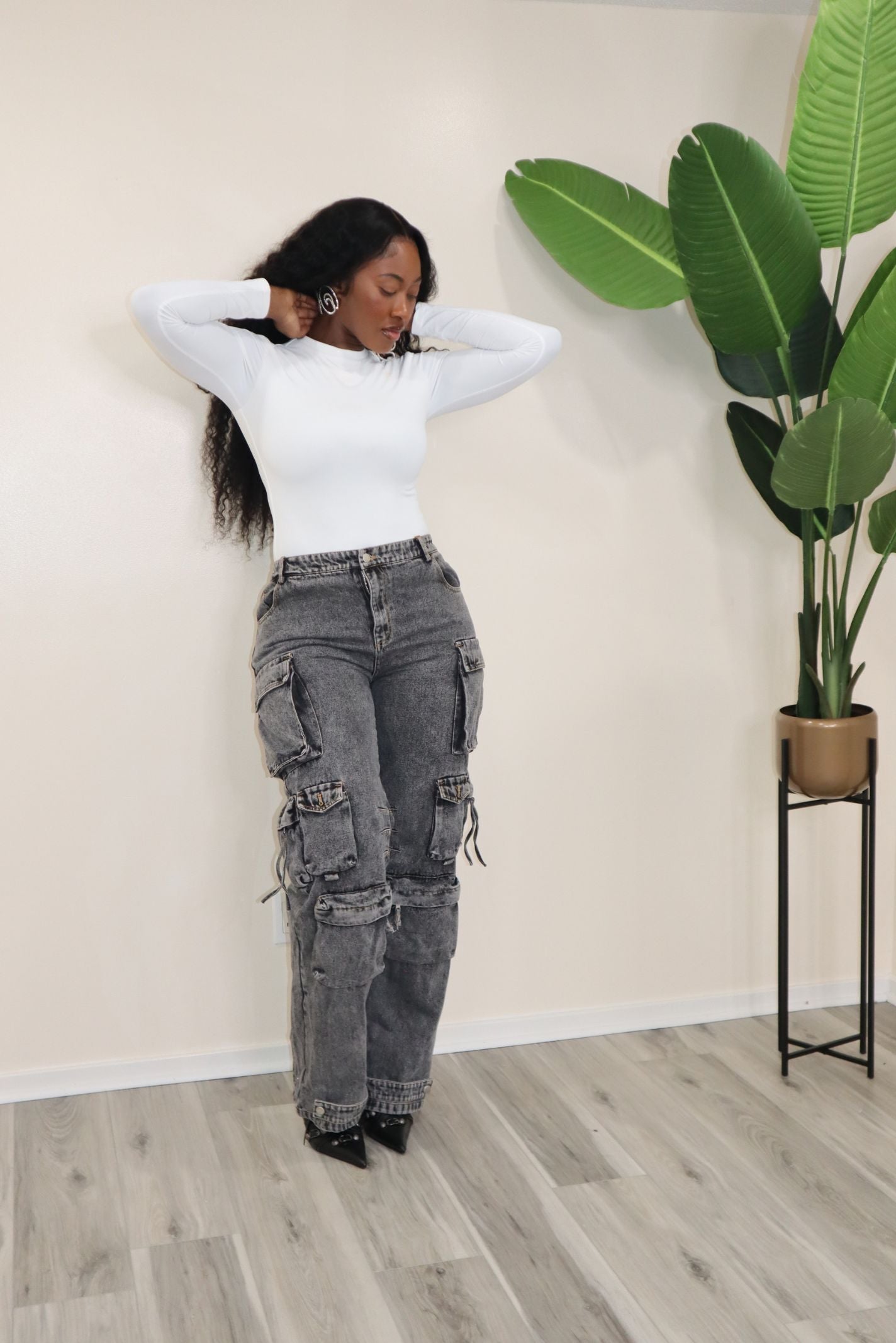''FANCY POCKETS'' CARGO JEANS