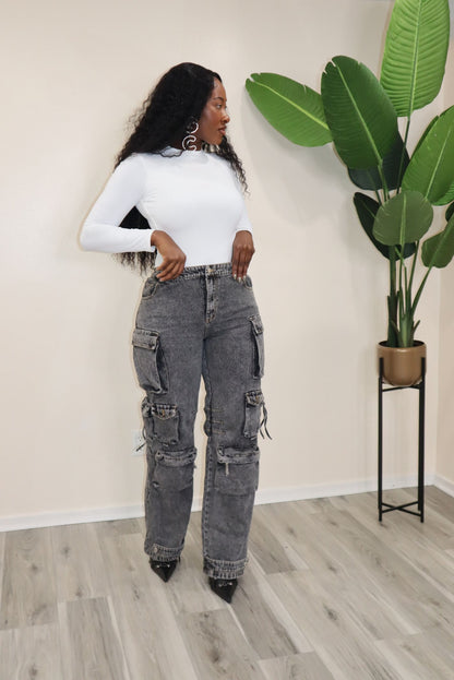 ''FANCY POCKETS'' CARGO JEANS