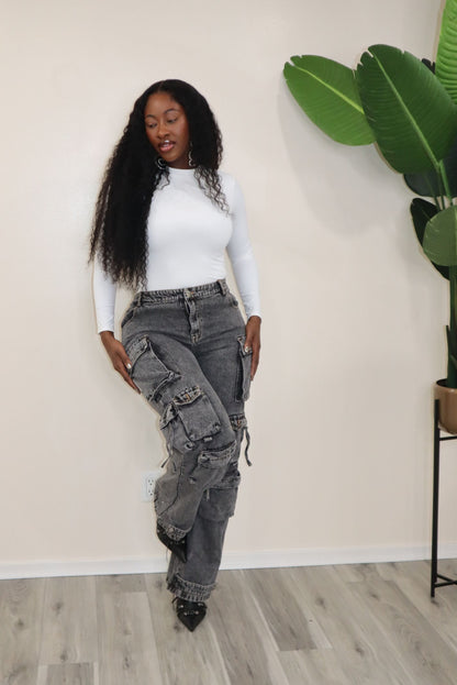 ''FANCY POCKETS'' CARGO JEANS